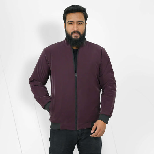 China Faux Padding Jacket - Maroon