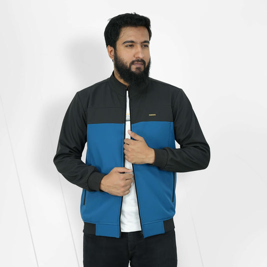 Bonded Contrast Jacket - Black & Patrol